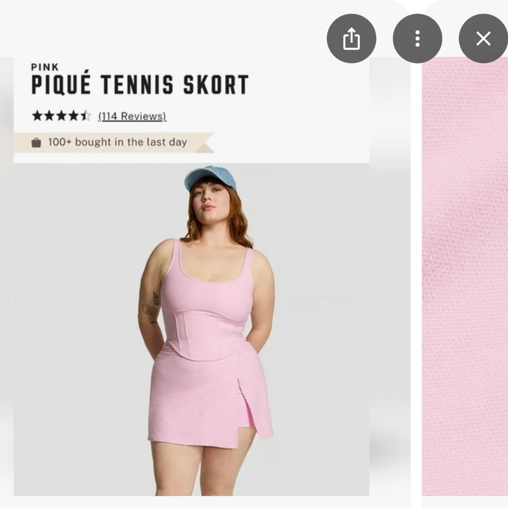 PINK Victoria's Secret Light Pink Tennis Skort